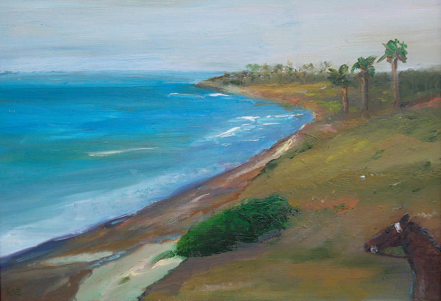 Early Morning Beach Ride Painting by Susan  Esbensen