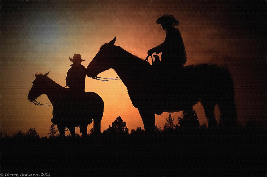 Early Morning Cowboys Digital Art by Tommy Anderson