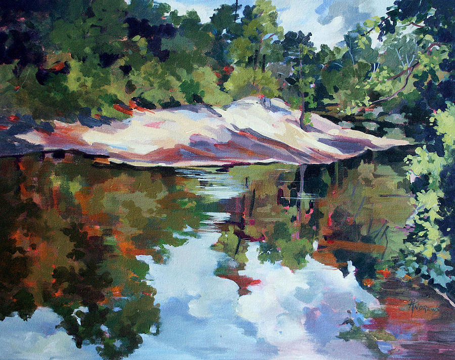 Early Morning Creekside Alabama Painting by Rae Andrews