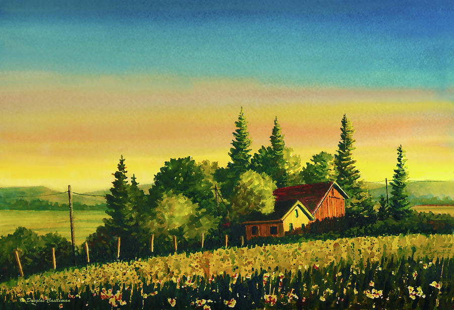 Early Morning Farmhouse Painting by Douglas Castleman