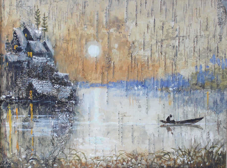 Early Morning. Fishing on Lake Painting by Ilya Kondrashov
