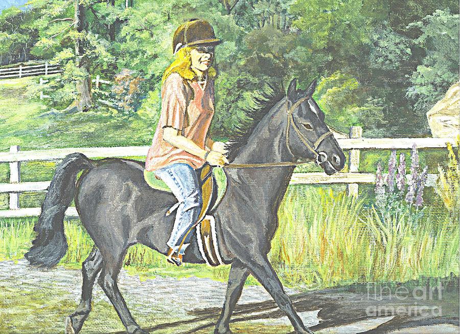 Horse Painting - Early Morning Jaunt by Carol Wisniewski