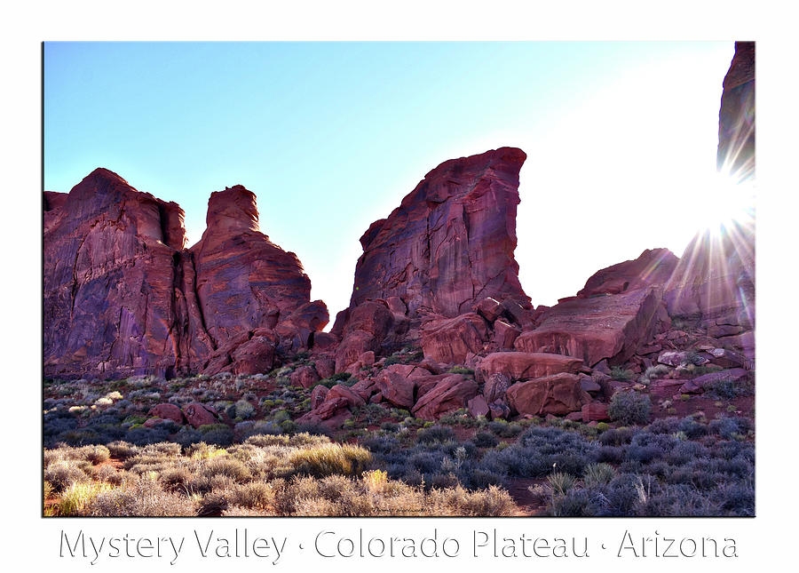 Early Morning Mystery Valley Colorado Plateau Arizona 05 Text Photograph by Thomas Woolworth