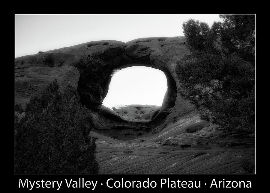 Early Morning Mystery Valley Colorado Plateau Arizona BW Text Black Photograph by Thomas Woolworth