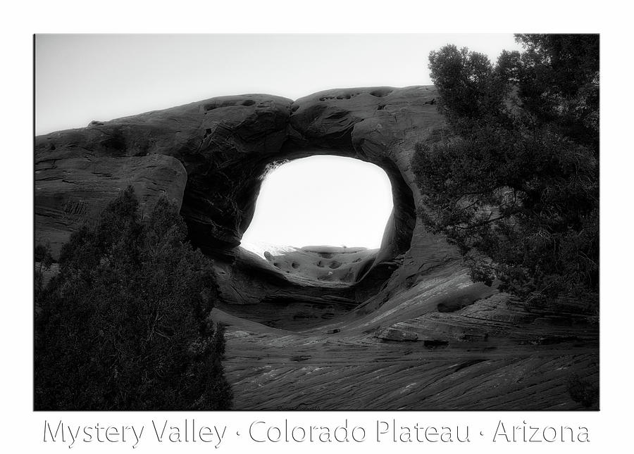 Early Morning Mystery Valley Colorado Plateau Arizona BW Text Photograph by Thomas Woolworth
