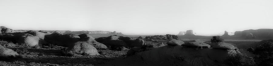 Early Morning Mystery Valley Colorado Plateau Arizona Pan BW 01 Photograph by Thomas Woolworth