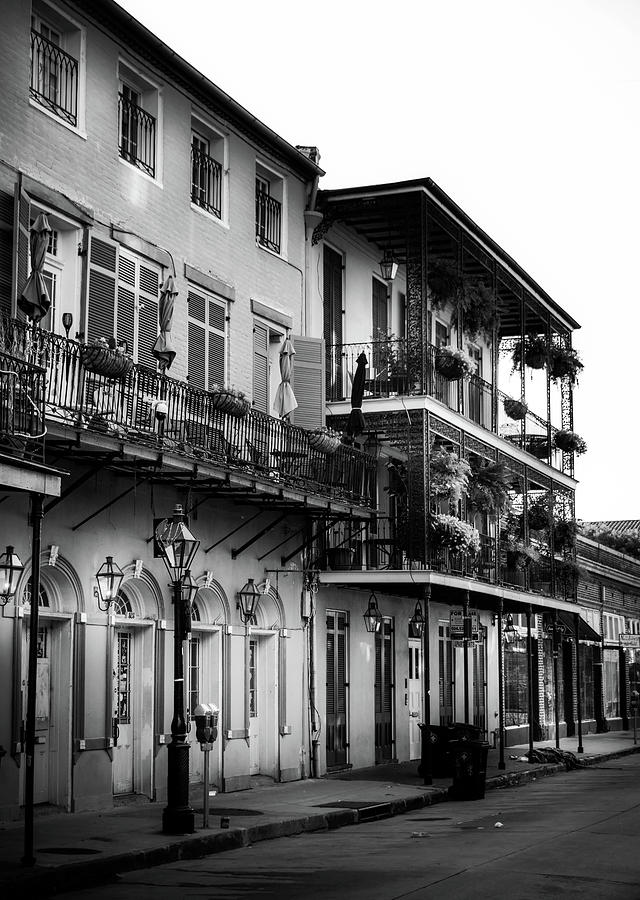 New Orleans Photograph - Early Morning On Dumaine Street In Black and White by Greg and Chrystal Mimbs
