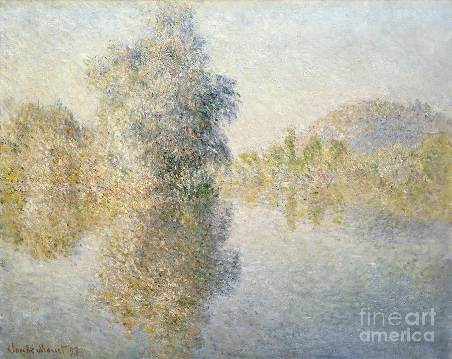 Claude Monet Painting - Early Morning On The Seine At Giverny by Celestial Images