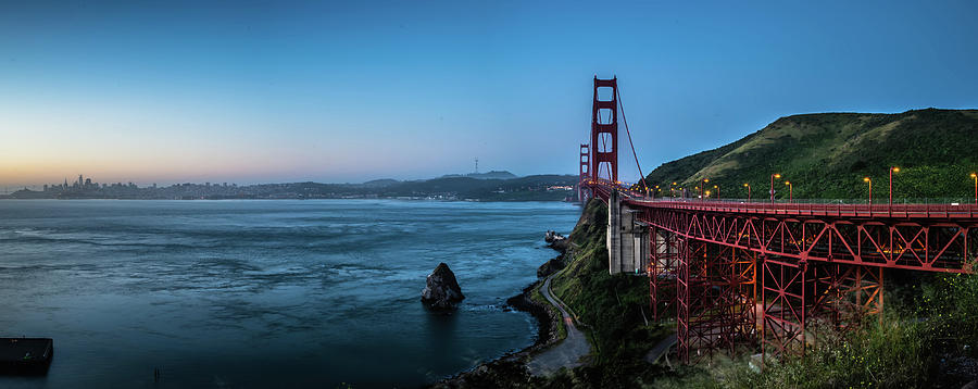 Early Morning Over San Francisco Bay At Golden Gate Bridge Photograph by Alex Grichenko