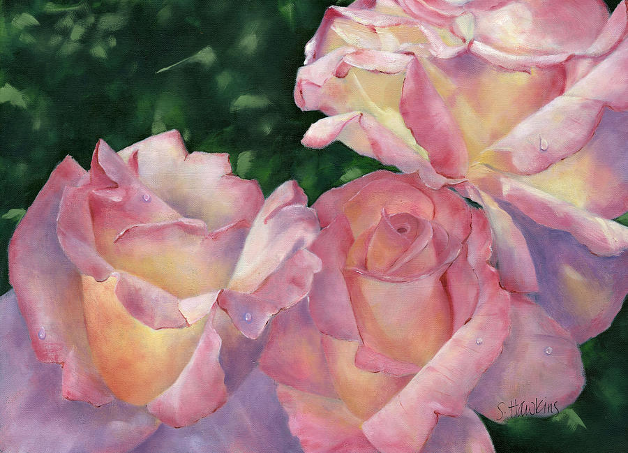 Rose Painting - Early Morning Roses by Sheryl Heatherly Hawkins