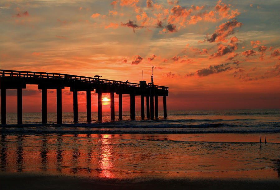 Early Morning Sunrise On The Atlantic Ocean St. Johns Pier St. Augustine, Florida Photograph