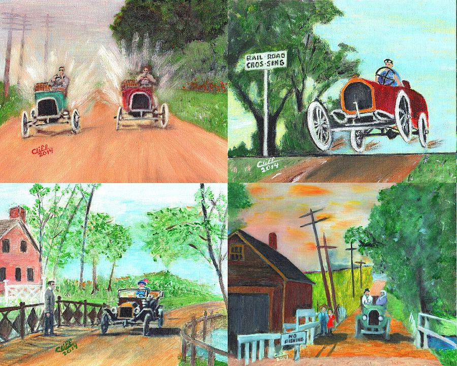 Early Motoring Painting by Cliff Wilson