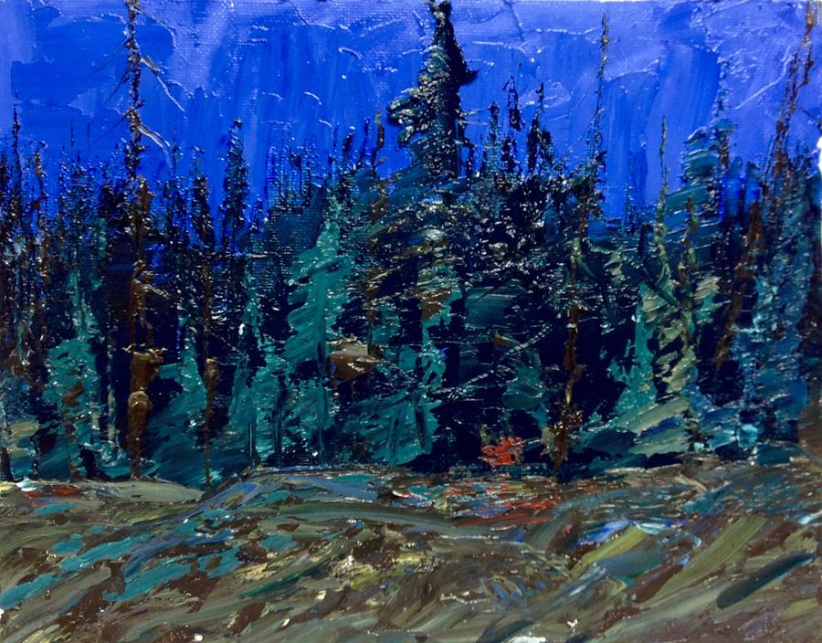 Early Night in the Woods Painting by Desmond Raymond