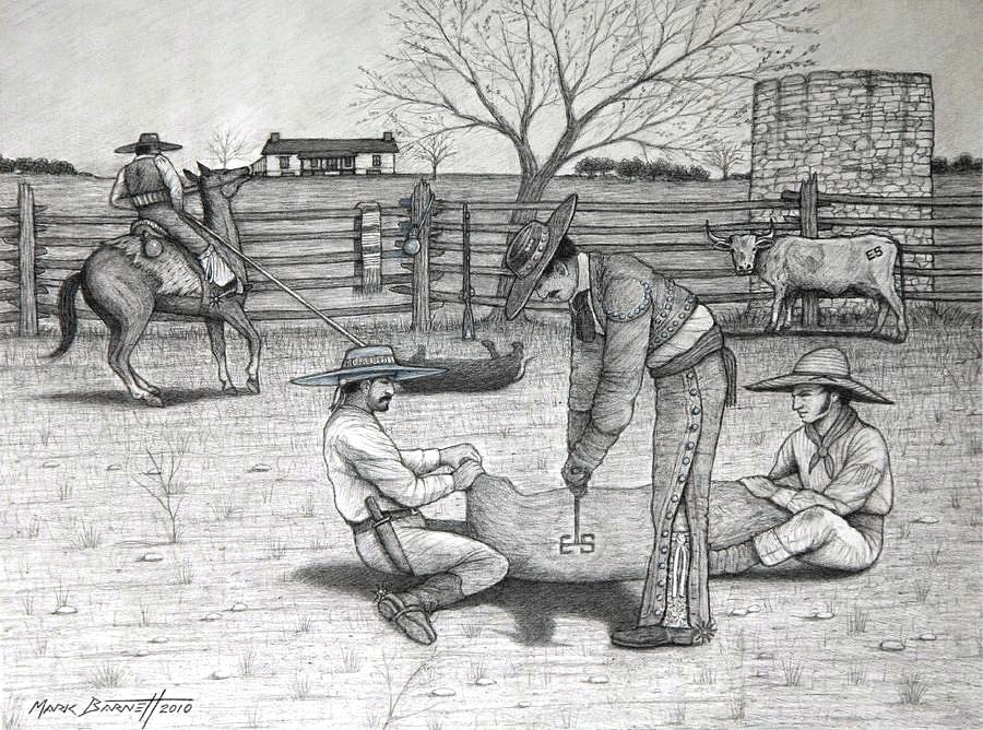 Early Ranch Life Drawing by Mark Fine Art America