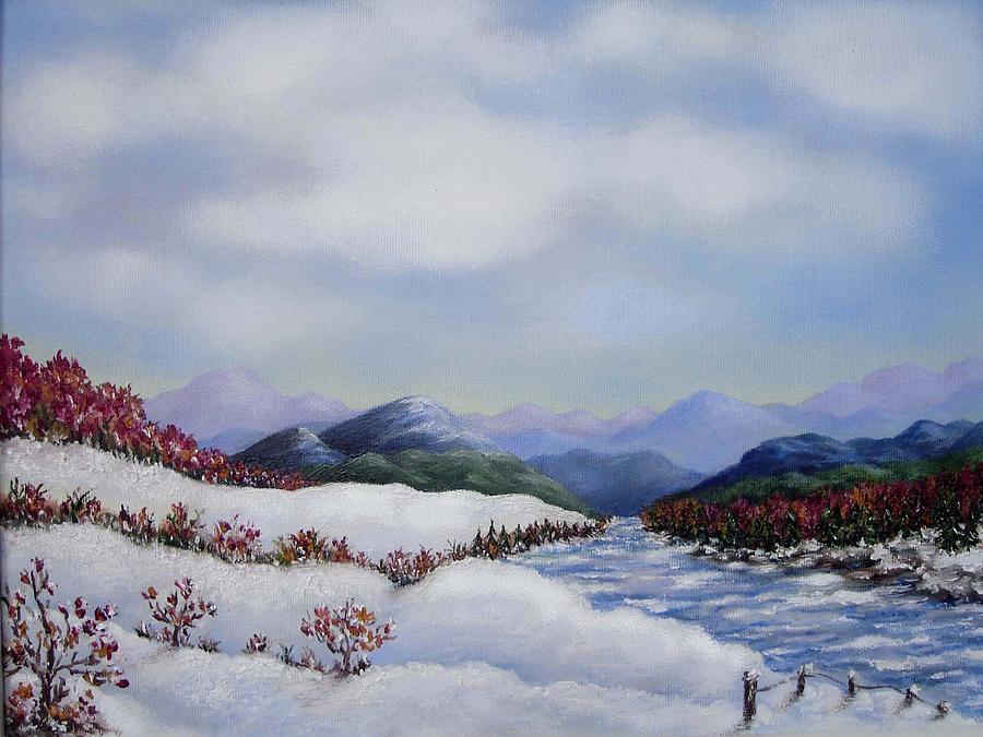 Winter Painting - Early Snow by Anh T Chau