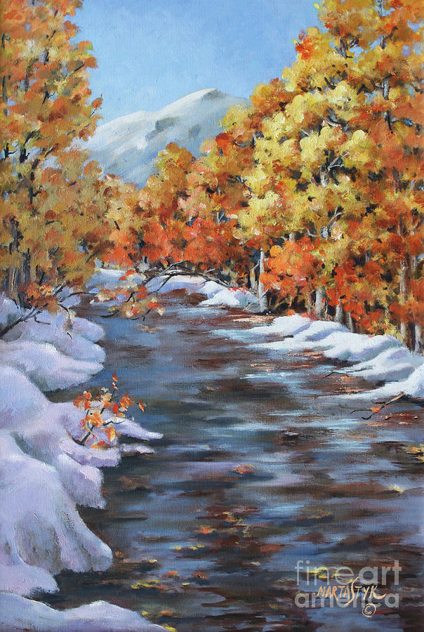 Early Snow in the Mountains Painting by Marta Styk