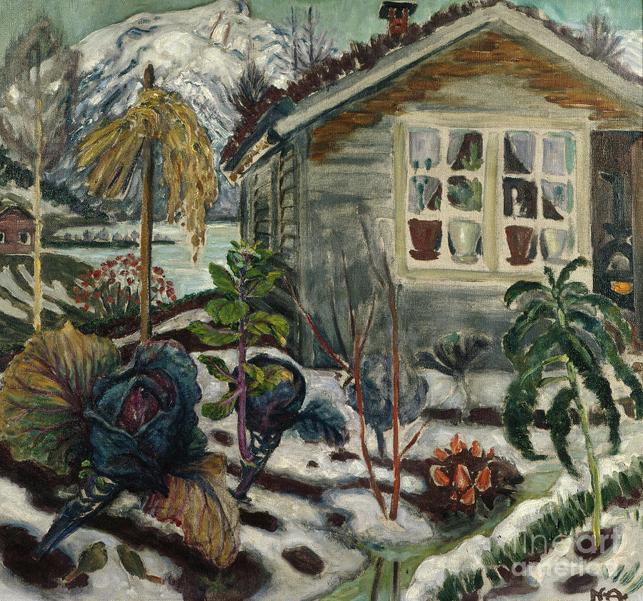 Early snow Painting by O Vaering