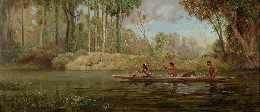 Early Spring  or,A Narrow of the Waikato River Painting by Celestial Images