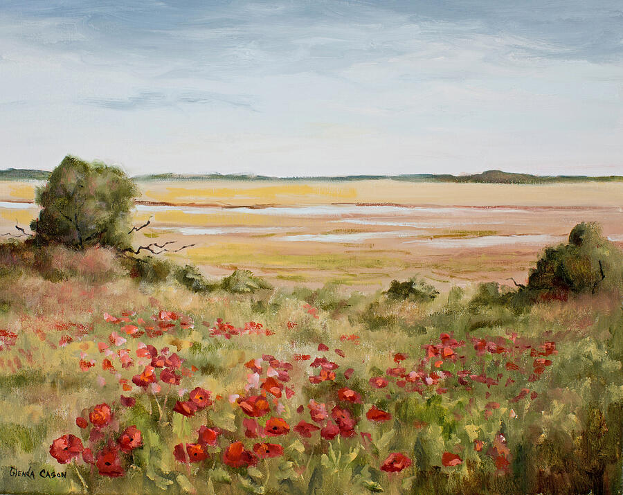 Early Spring Poppies Painting by Glenda Cason