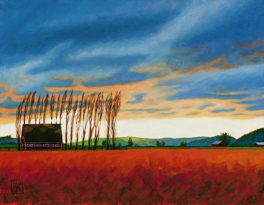Early Spring, skagit Valley Painting by Stacey Neumiller