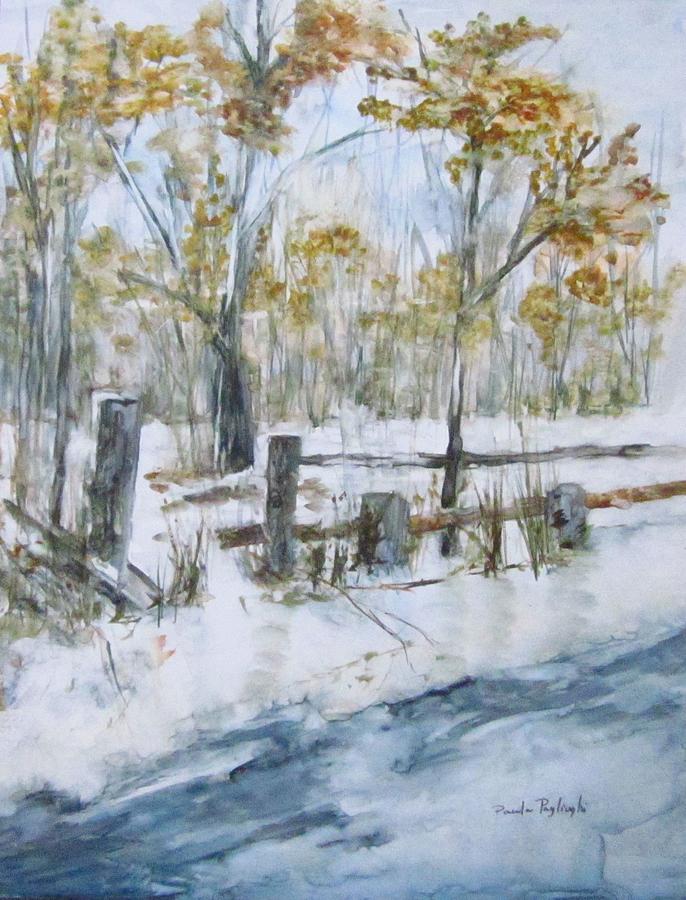 Early Spring Snow Painting by Paula Pagliughi