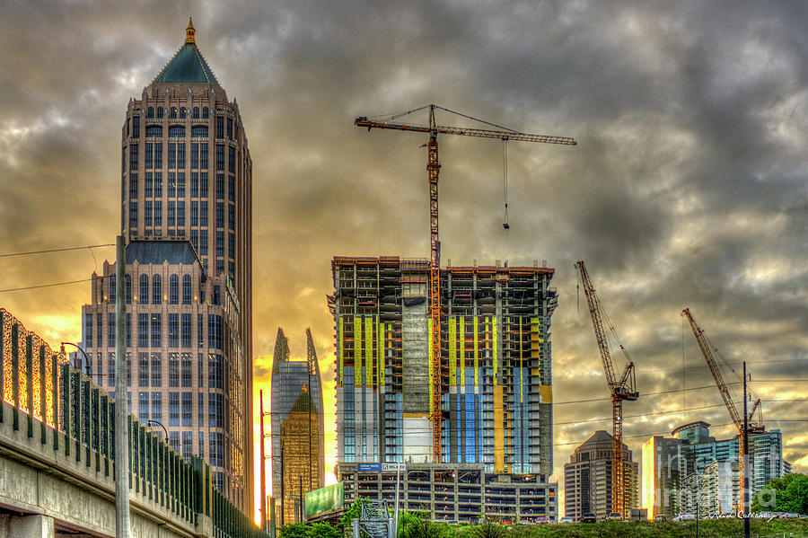Early Start Skyscraper Construction Atlanta Georgia Art Photograph by Reid Callaway