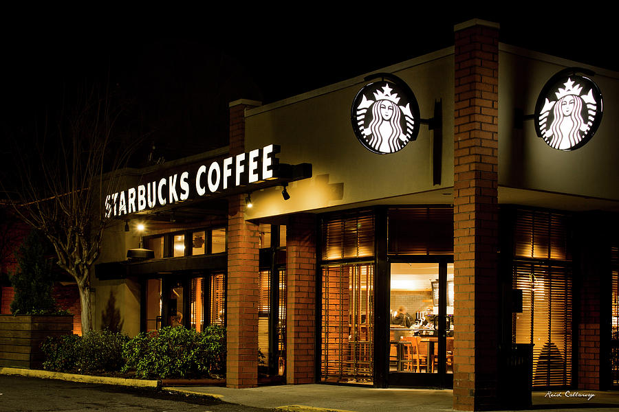 Atlanta GA Early WakeUp Call Starbucks Coffee Buckhead  Art Photograph by Reid Callaway