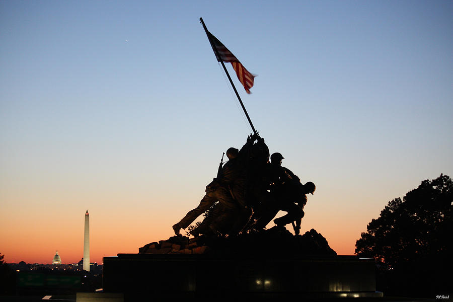 Early Washington Mornings - Iwo Jima Memorial Photograph by Ronald Reid