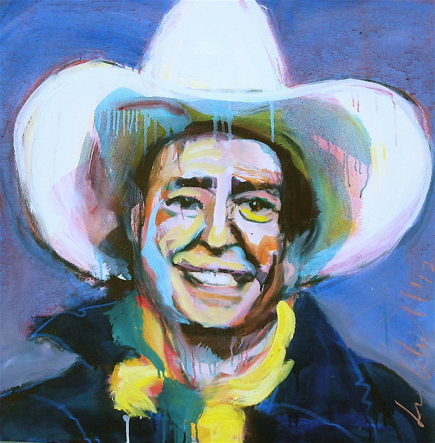 Early Willie the Flying Cowboy Painting by Les Leffingwell
