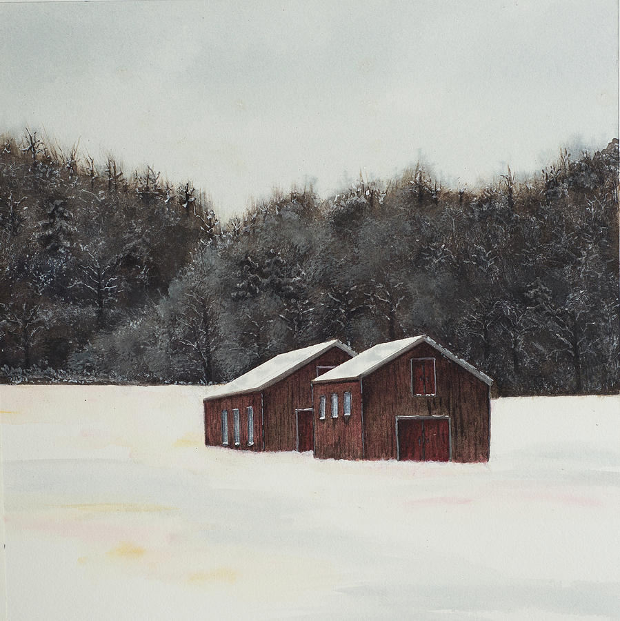 Early Winter Farm 1 of 3 Painting by Litchfield Artworks | Fine Art America