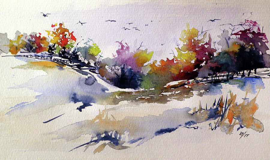 Early winter Painting by Kovacs Anna Brigitta
