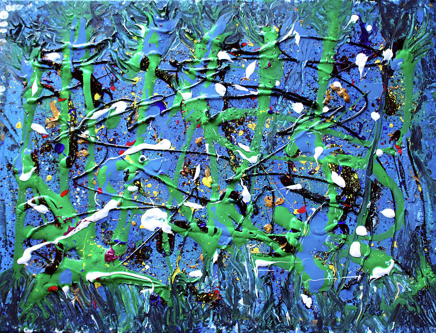 Blue Painting - Early Winter by Pam Roth OMara Blue Painting - Early Winter by Pam Roth OMara