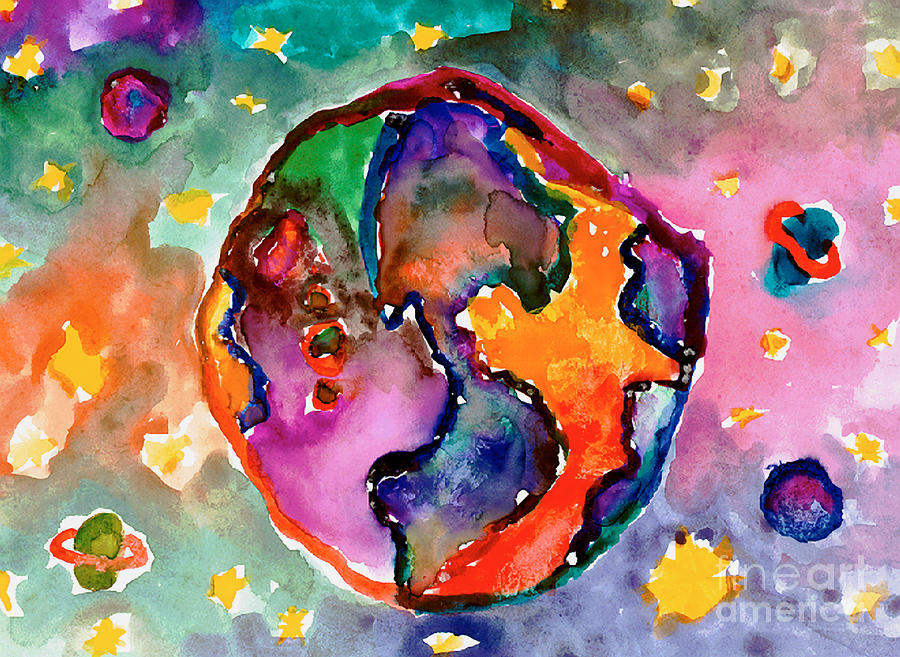 Space Painting - Earth by Alicia Hanson Age Ten
