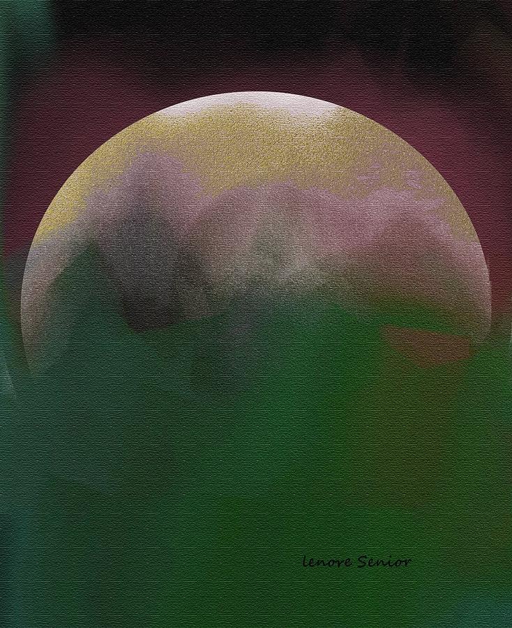 Earth and Moon Painting by Lenore Senior