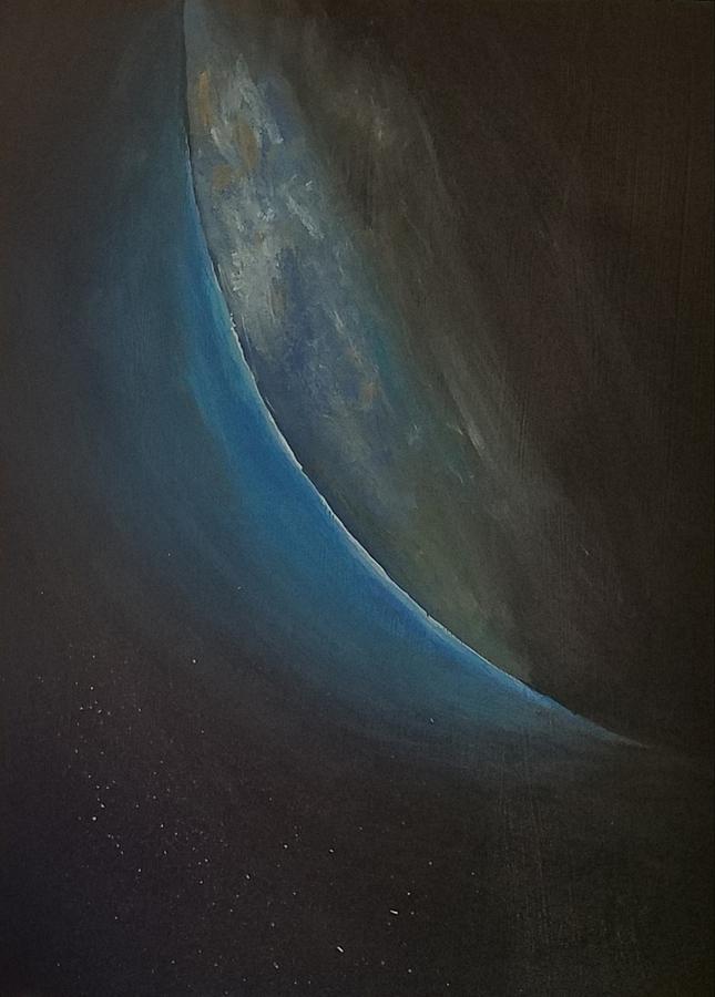 Earth as seen in space Painting by Kathlene Melvin