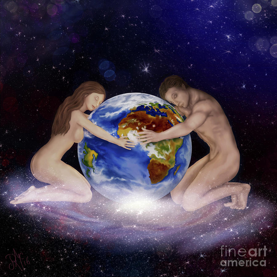 Space Digital Art - Earth Child by Rosa Cobos