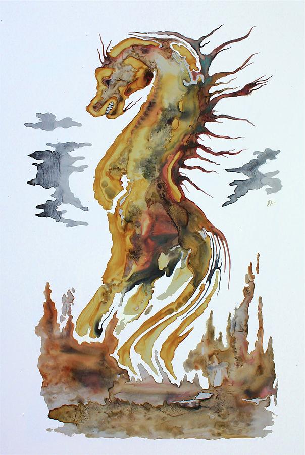 Dragon Painting - Earth Dragon by Colleen Gray