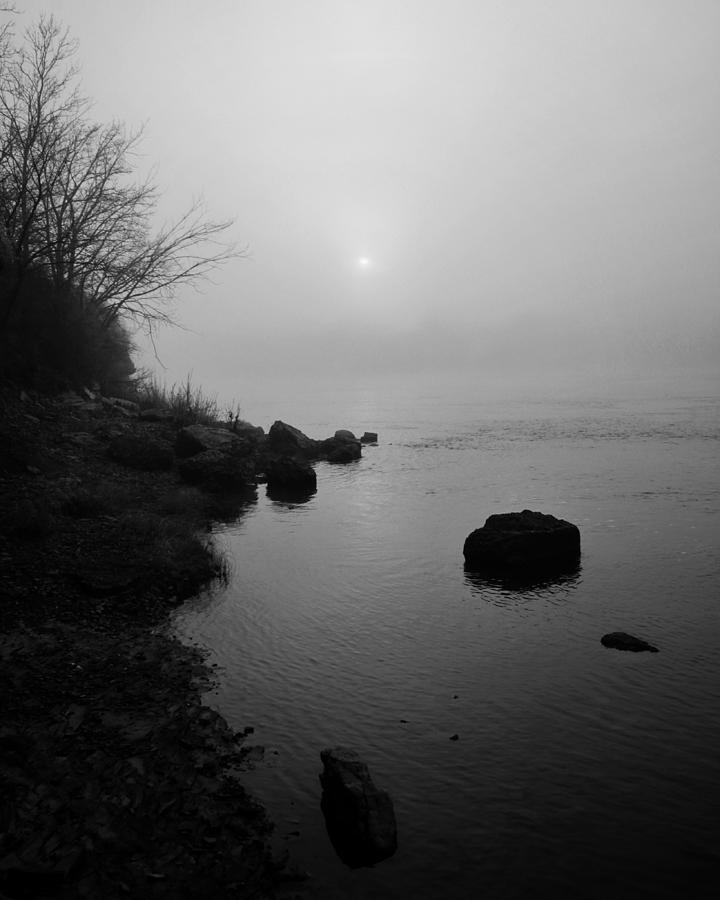Black And White Photograph - Earth, Fog, and Water by Andrew Weills