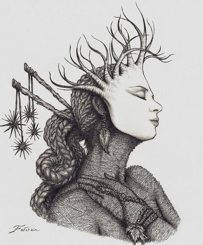 Earth Goddess Drawing by Faeorain Ui Neill