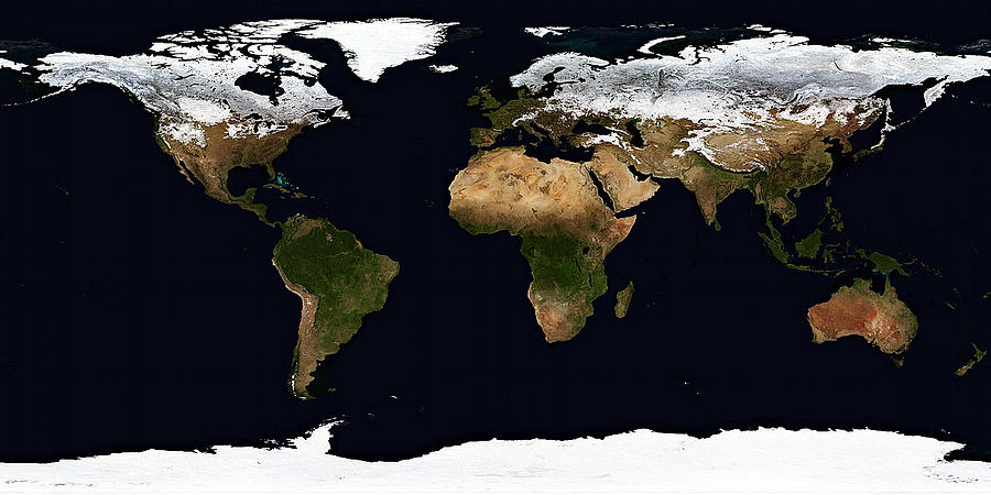 Earth Map Photograph by DB Hayes
