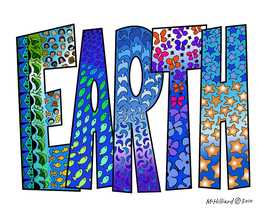 Earth Drawing by Marilyn Hilliard