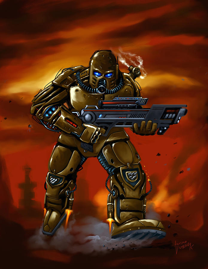 Earth Marine Trooper Digital Art by Arturo Vilmenay - Fine Art America