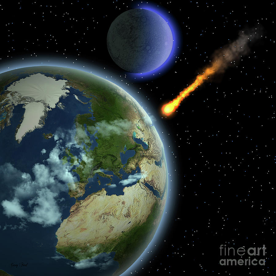 Earth Meteor Painting by Corey Ford