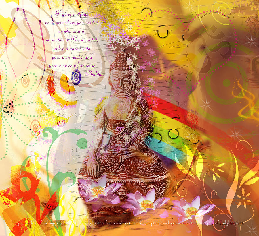 Earth touching Buddha Digital Art by Debra Martelli