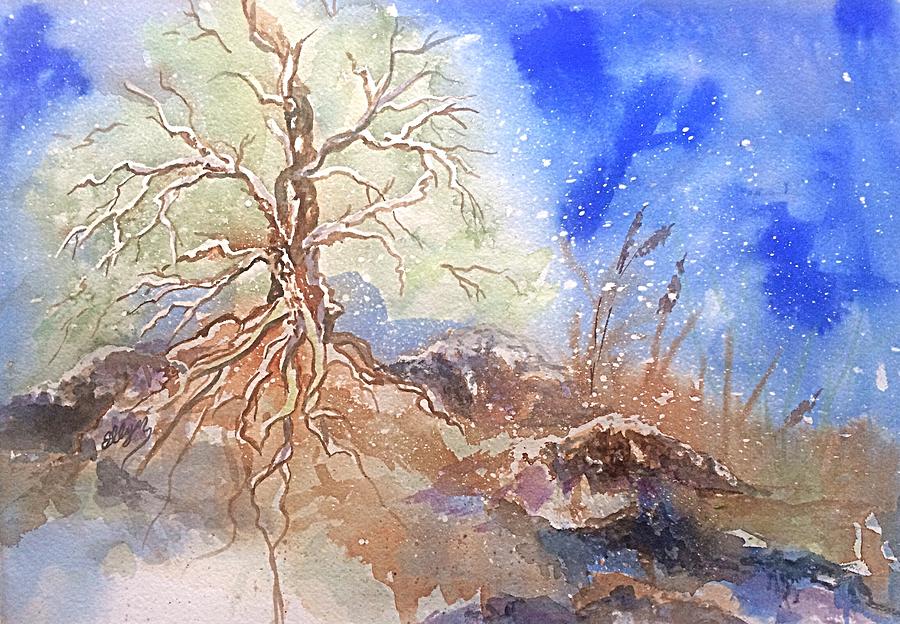 Earth Tree Sky Painting by Ellen Levinson