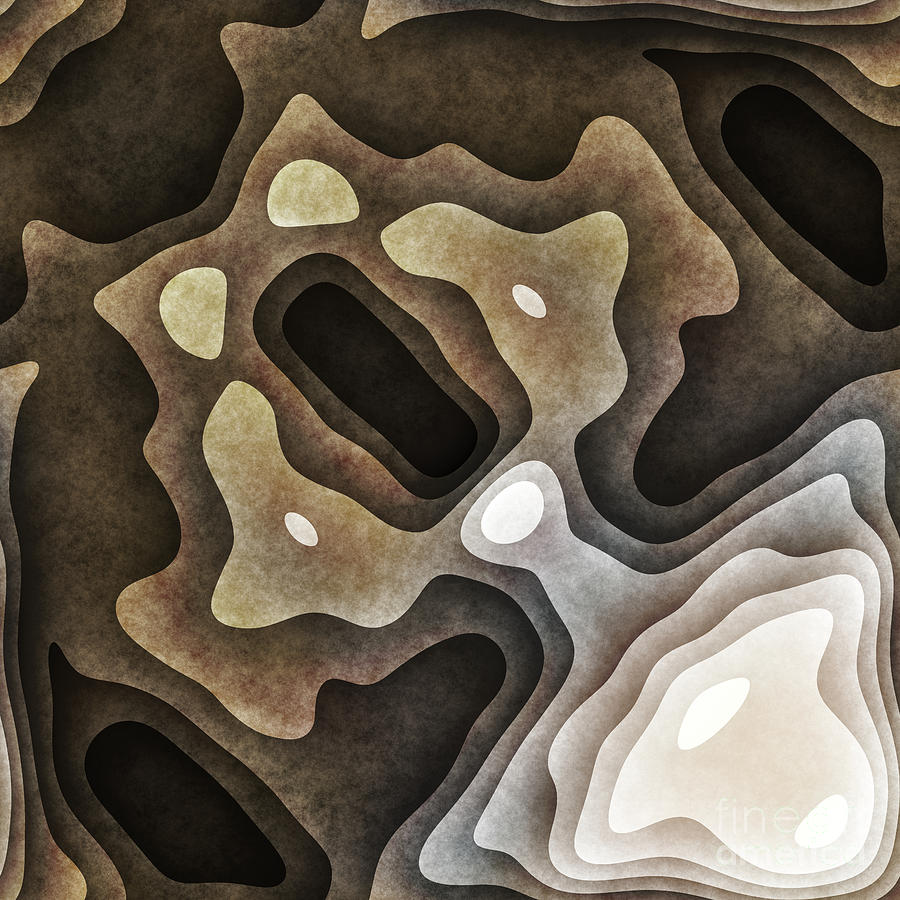 Earthen Layers Abstract Digital Art by Phil Perkins