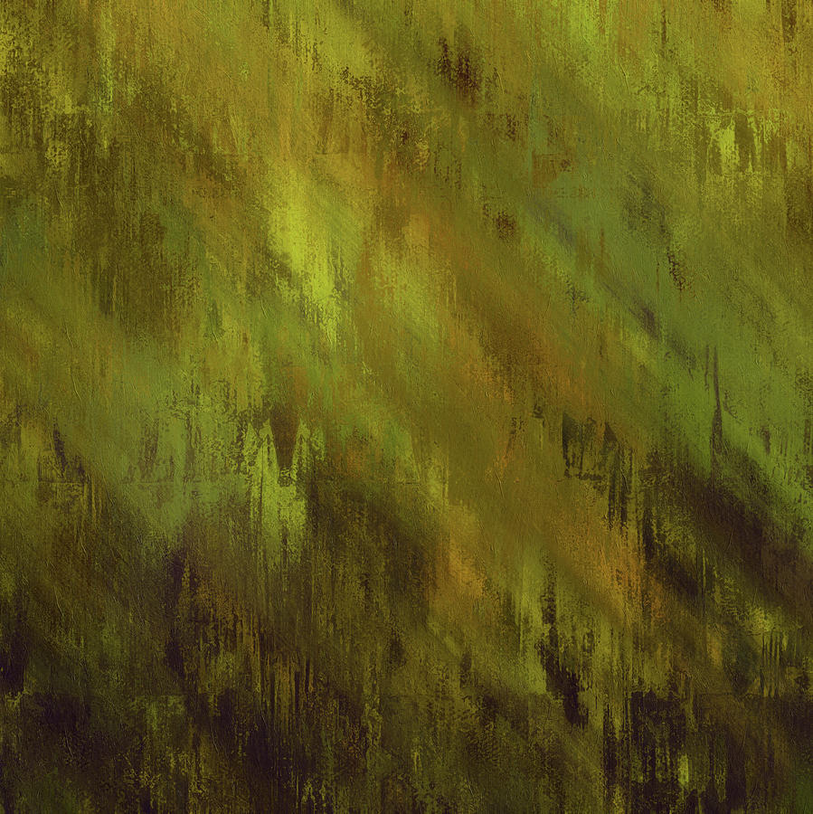 Earthly Moss Abstract Mixed Media