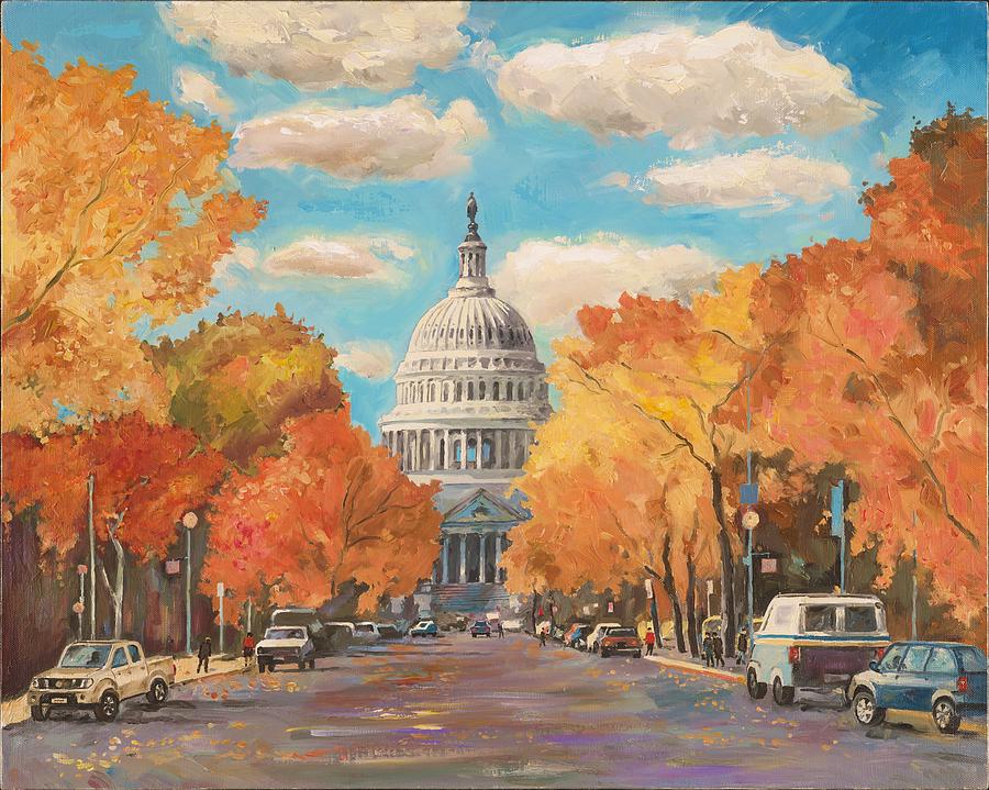 Fall Painting - East Capitol. D.C. Fall  by Turbopolis