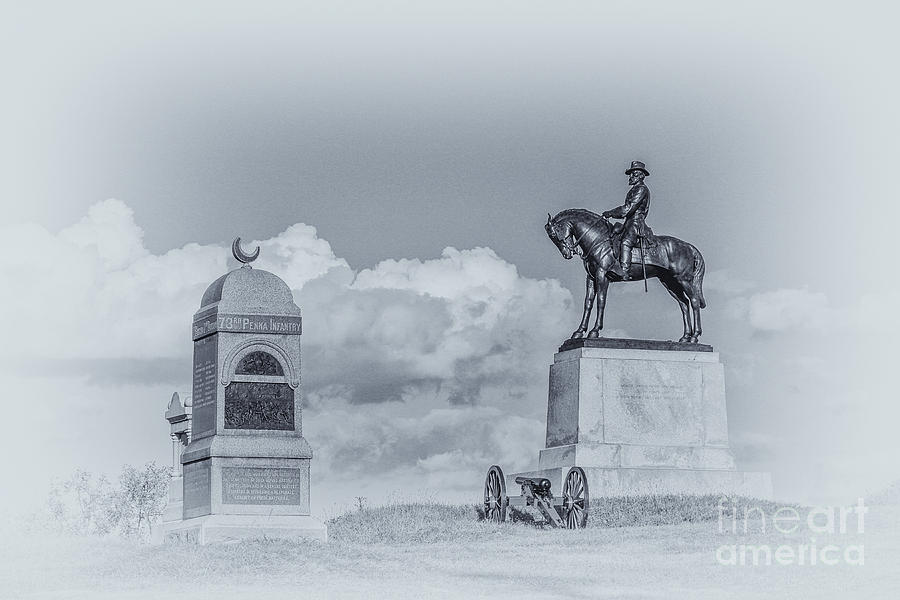 East Cemetery Hill Gettysburg Battlefield Digital Art by Randy Steele