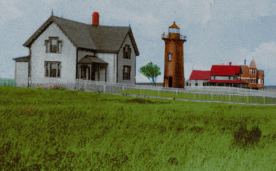 East Chop Light Early 1900s Painting by Cliff Wilson
